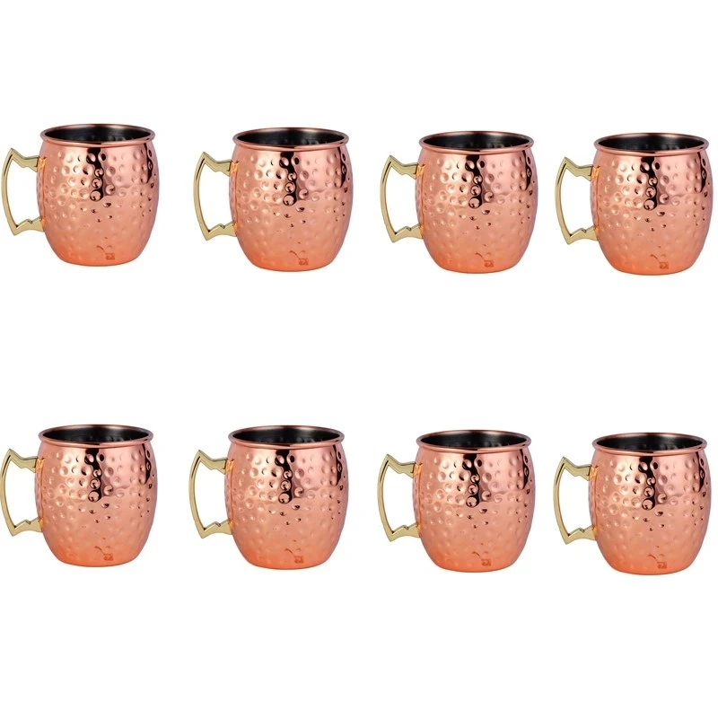 8pcs Hammered Moscow Mule Copp - Copper Cocktail Mug ulasan dan harga